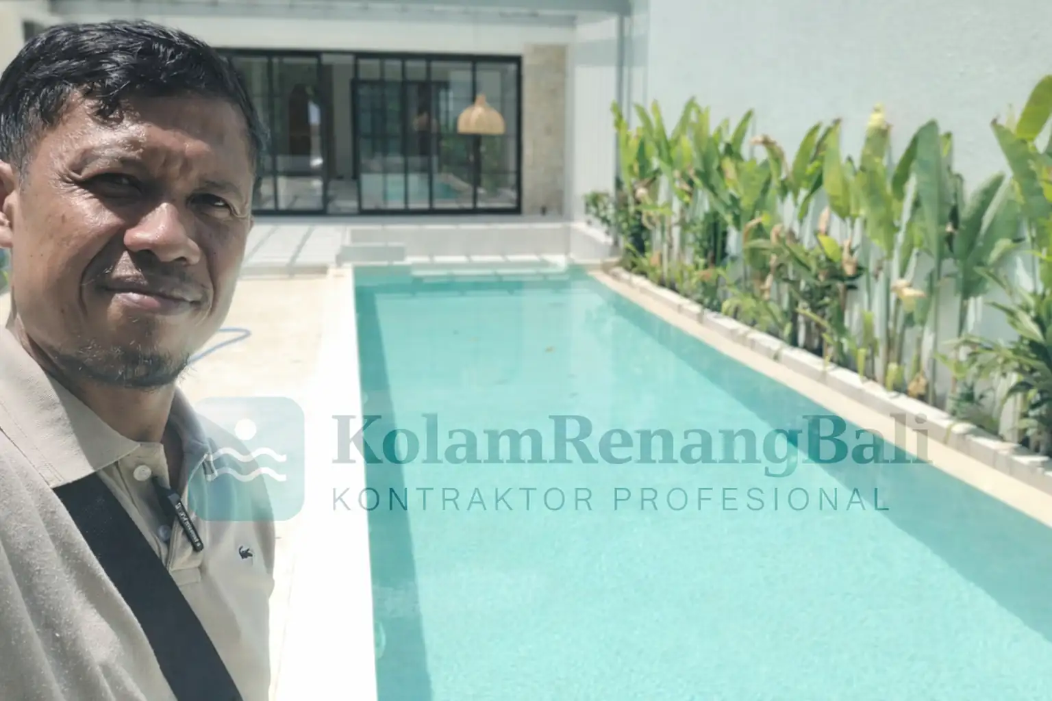 Made Sutra, pendiri dan direktur utama kontraktor kolam renang di Bali dengan pengalaman lebih dari 20 tahun