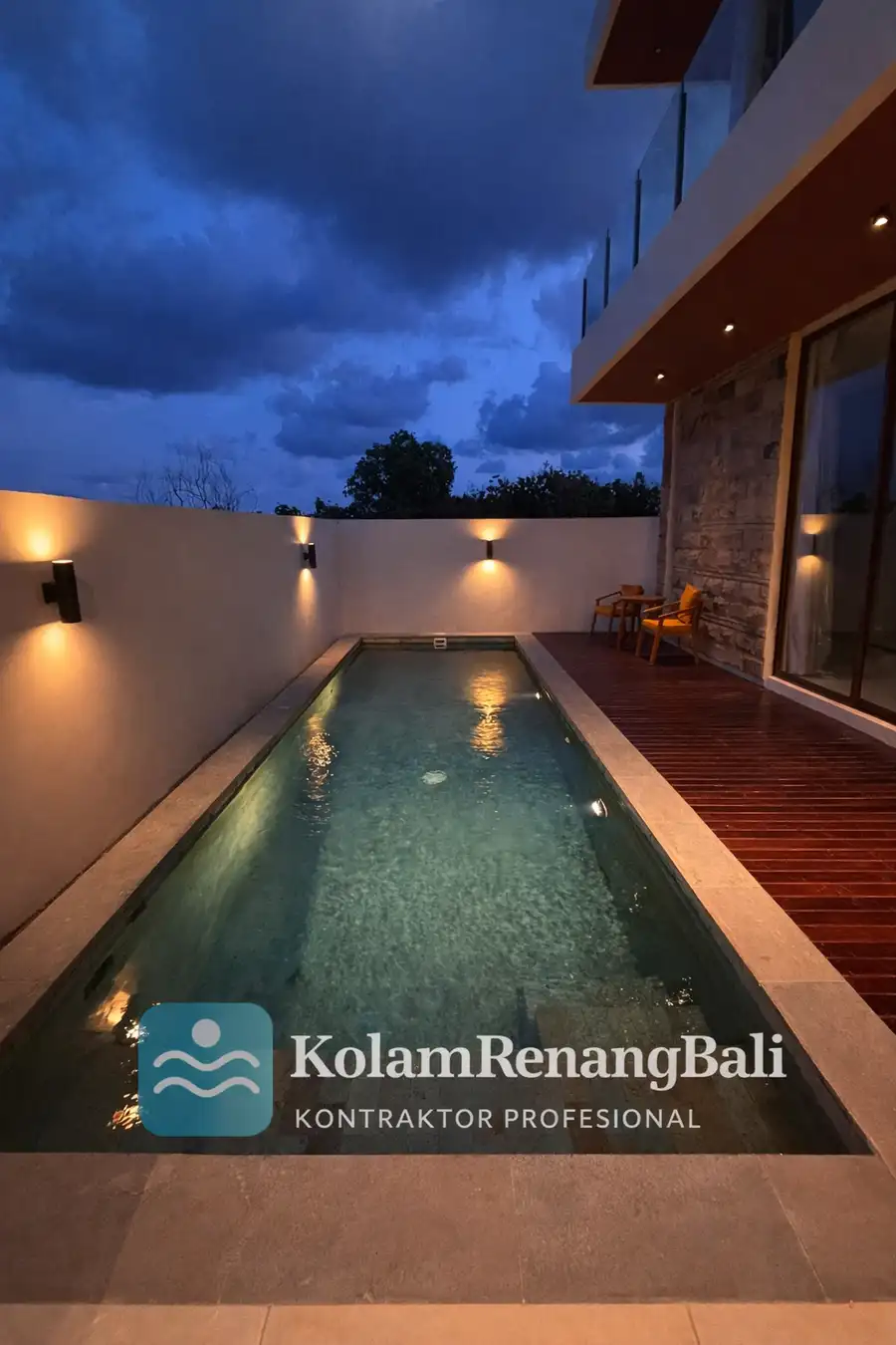 Jasa kolam renang Canggu — natural pool batu alam eco-villa di Pererenan Bali oleh Kontraktor Kolam Renang Bali